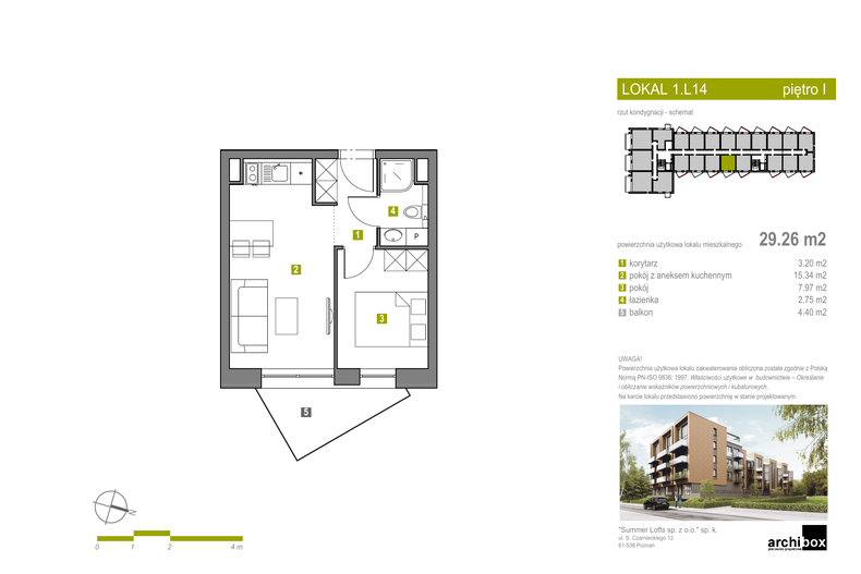 Apartament wakacyjny 29,43 m², piętro 1, oferta nr Apartament 34 - POD KLUCZ