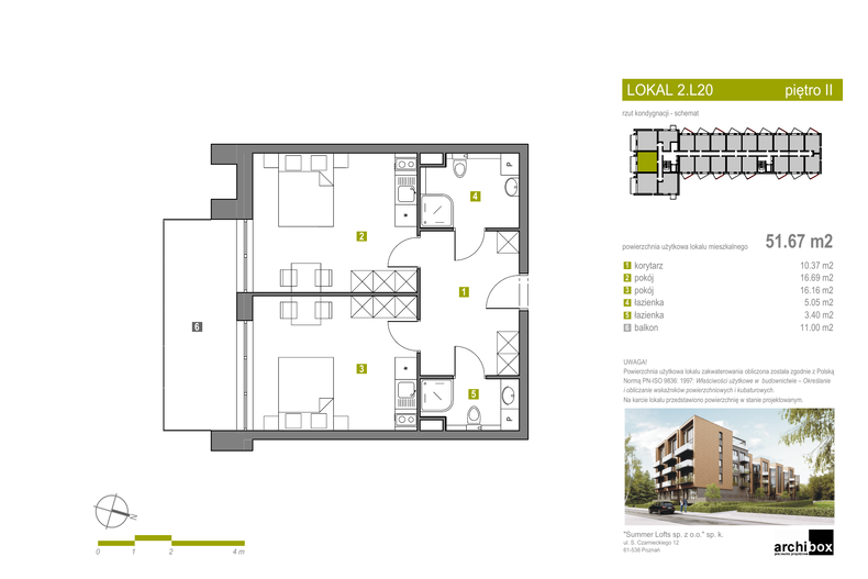 Apartament wakacyjny 51,96 m², piętro 2, oferta nr Apartament 40