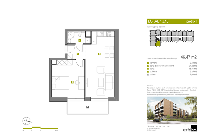 Apartament wakacyjny 46,57 m², piętro 1, oferta nr Apartament 16