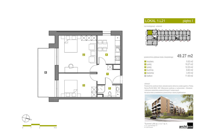 Apartament wakacyjny 49,45 m², piętro 1, oferta nr Apartament 19