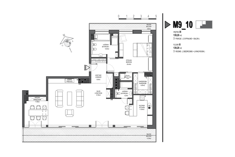 Apartament 140,60 m², piętro 3, oferta nr M09_10