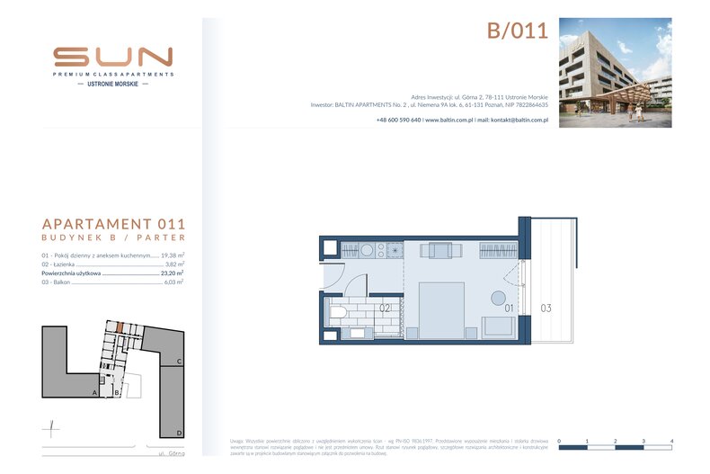 Apartament wakacyjny 23,20 m², parter, oferta nr B/011
