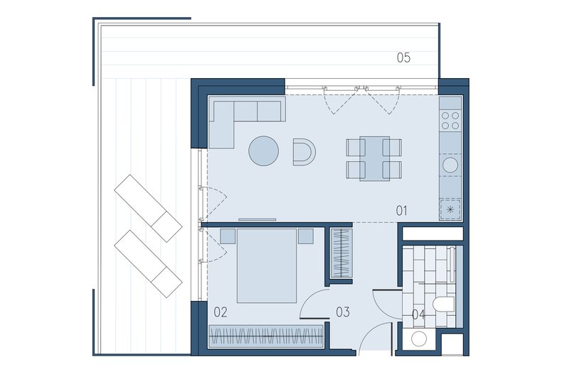 Apartament wakacyjny 44,14 m², parter, oferta nr B/009