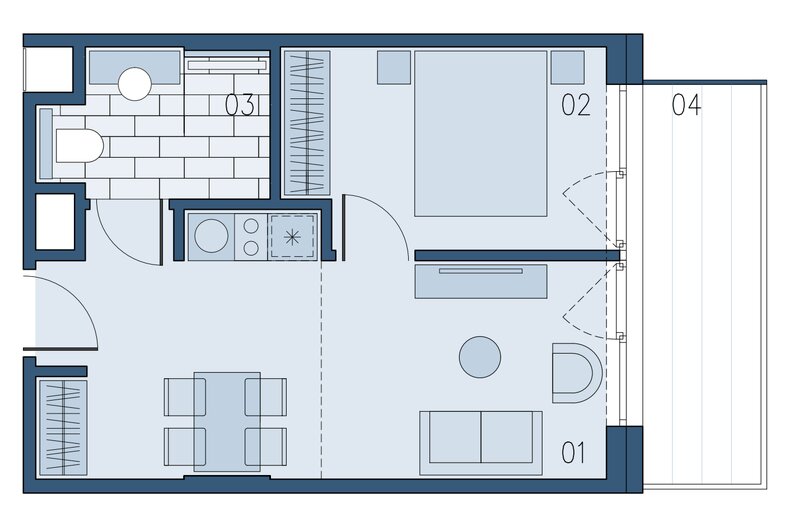 Apartament wakacyjny 34,21 m², piętro 1, oferta nr B/113