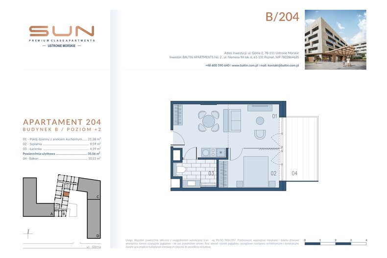 Apartament wakacyjny 35,56 m², piętro 2, oferta nr B/204