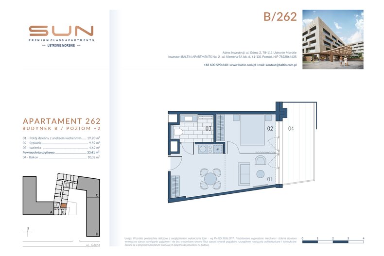 Apartament wakacyjny 33,41 m², piętro 2, oferta nr B/262