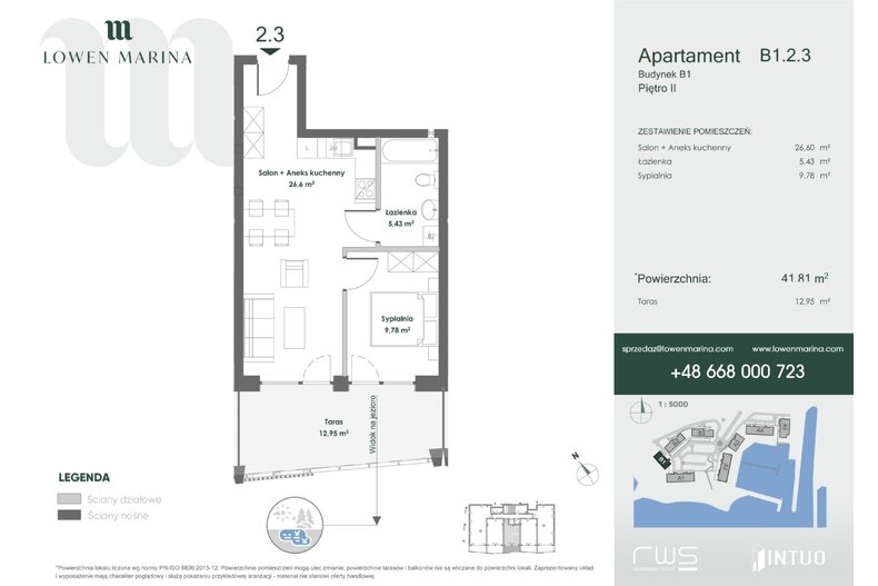 Apartament wakacyjny 41,81 m², piętro 2, oferta nr B1 - 2.3