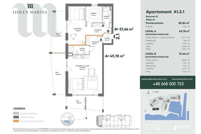 Apartament wakacyjny 90,39 m², piętro 2, oferta nr A1 - 2.1