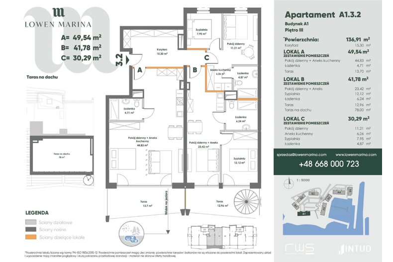 Apartament wakacyjny 136,40 m², piętro 3, oferta nr A1 - 3.2