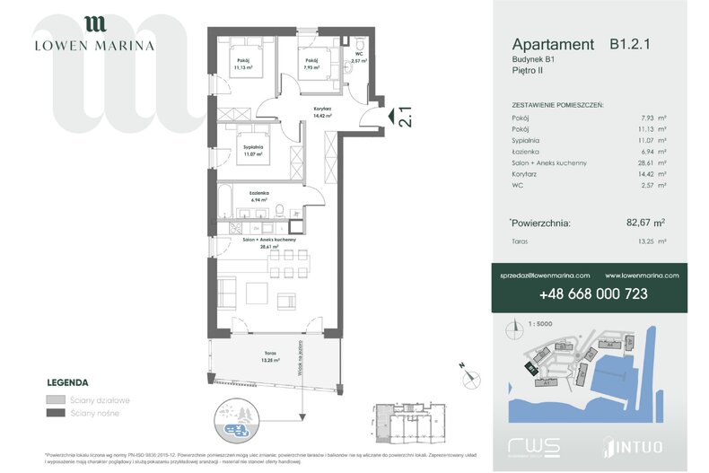 Apartament wakacyjny 82,67 m², piętro 2, oferta nr B1 - 2.1