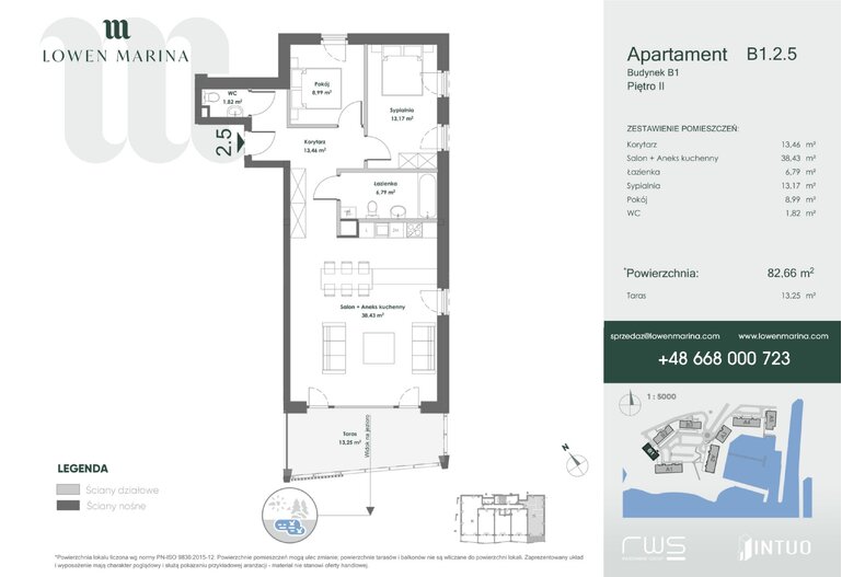Apartament wakacyjny 82,66 m², piętro 2, oferta nr B1 - 2.5