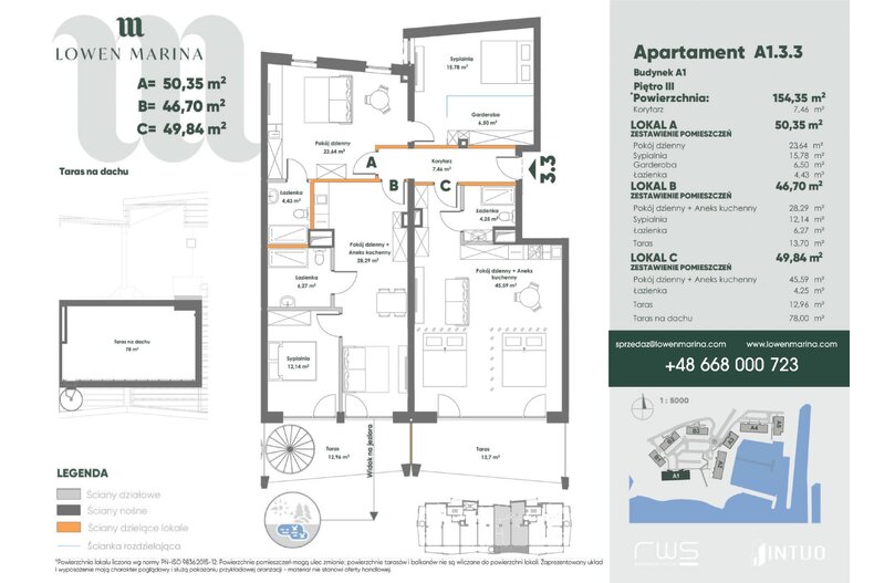 Apartament wakacyjny 152,73 m², piętro 3, oferta nr A1 - 3.3