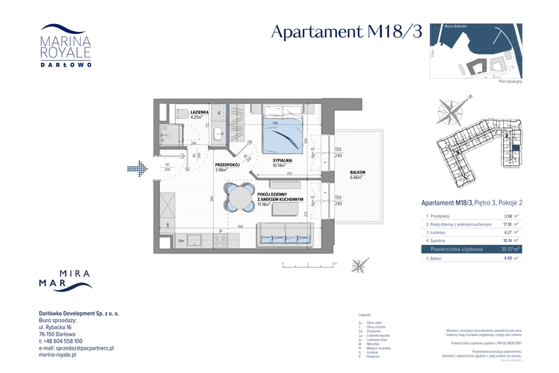 Apartament wakacyjny 35,57 m², piętro 3, oferta nr M18/3