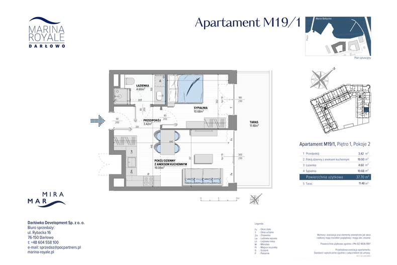 Apartament wakacyjny 37,64 m², piętro 1, oferta nr M19/1