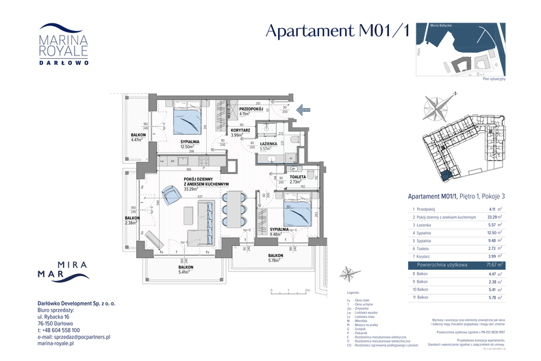 Apartament wakacyjny 71,67 m², piętro 1, oferta nr M01/1