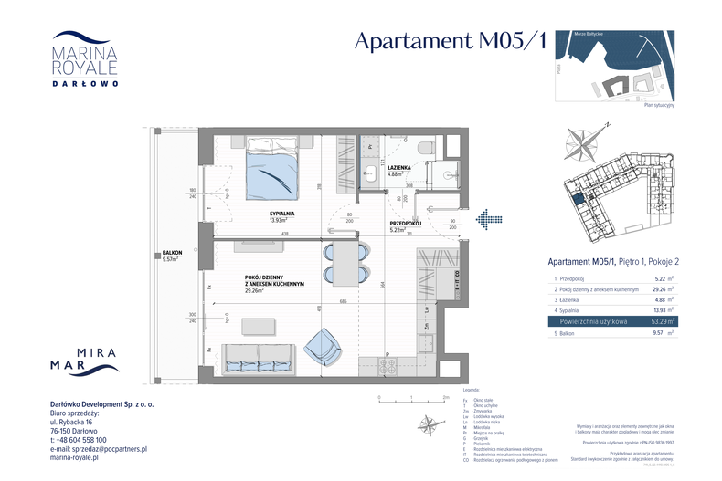 Apartament wakacyjny 53,29 m², piętro 1, oferta nr M05/1