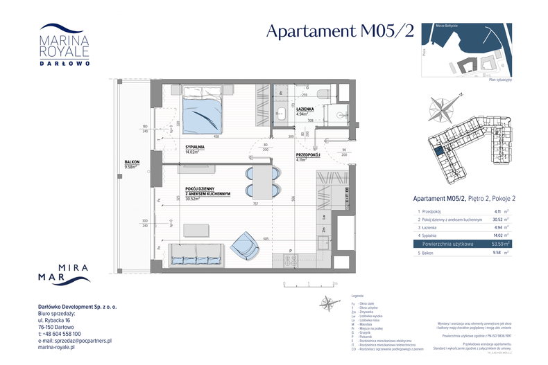 Apartament wakacyjny 53,59 m², piętro 2, oferta nr M05/2