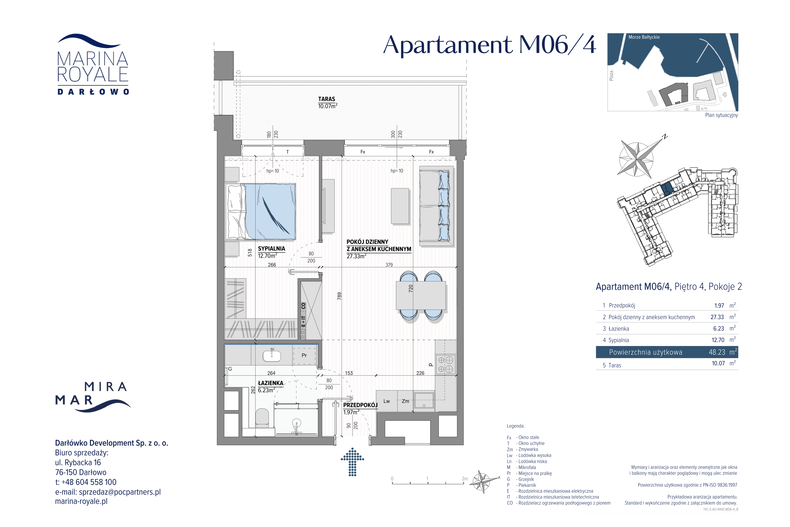 Apartament wakacyjny 48,23 m², piętro 4, oferta nr M06/4