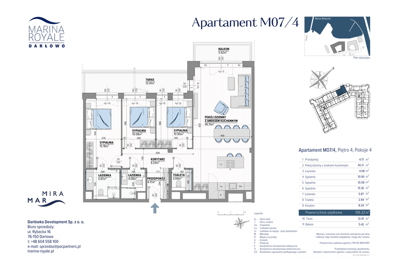 Apartament wakacyjny 106,32 m², piętro 4, oferta nr M07/4