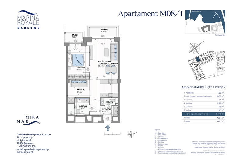 Apartament wakacyjny 59,48 m², piętro 1, oferta nr M08/1