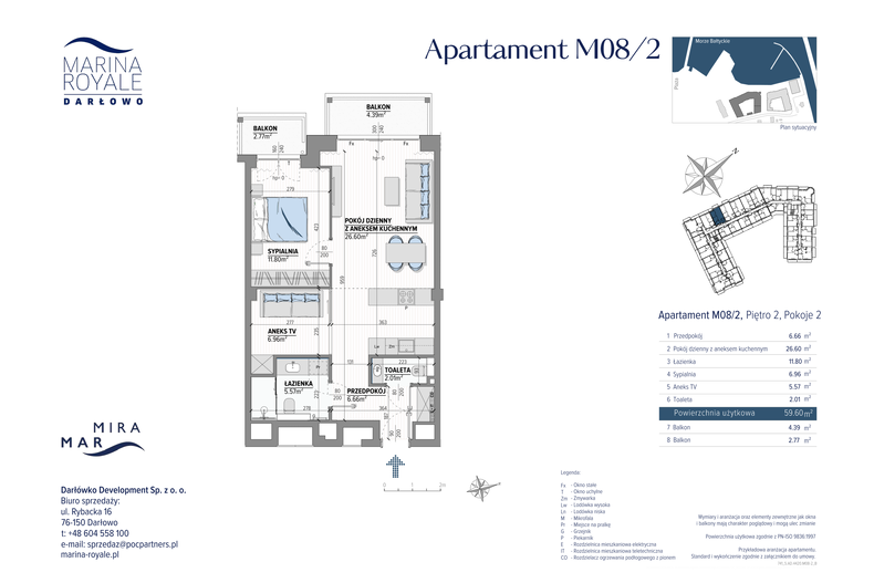 Apartament wakacyjny 59,60 m², piętro 2, oferta nr M08/2
