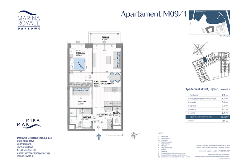 Apartament wakacyjny 63,66 m², piętro 1, oferta nr M09/1