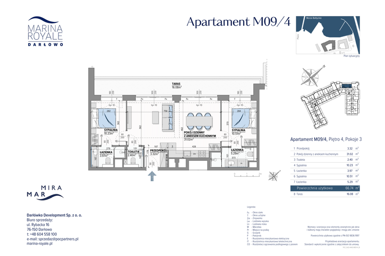 Apartament wakacyjny 66,74 m², piętro 4, oferta nr M09/4