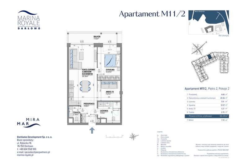 Apartament wakacyjny 60,29 m², piętro 2, oferta nr M11/2