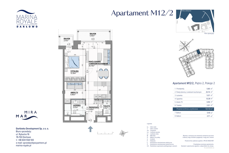 Apartament wakacyjny 58,56 m², piętro 2, oferta nr M12/2