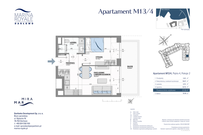 Apartament wakacyjny 37,95 m², piętro 4, oferta nr M13/4