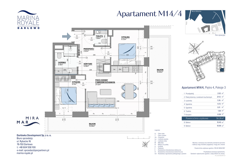 Apartament wakacyjny 56,26 m², piętro 4, oferta nr M14/4