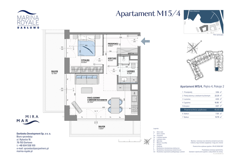 Apartament wakacyjny 45,65 m², piętro 4, oferta nr M15/4