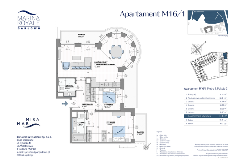 Apartament wakacyjny 93,46 m², piętro 1, oferta nr M16/1
