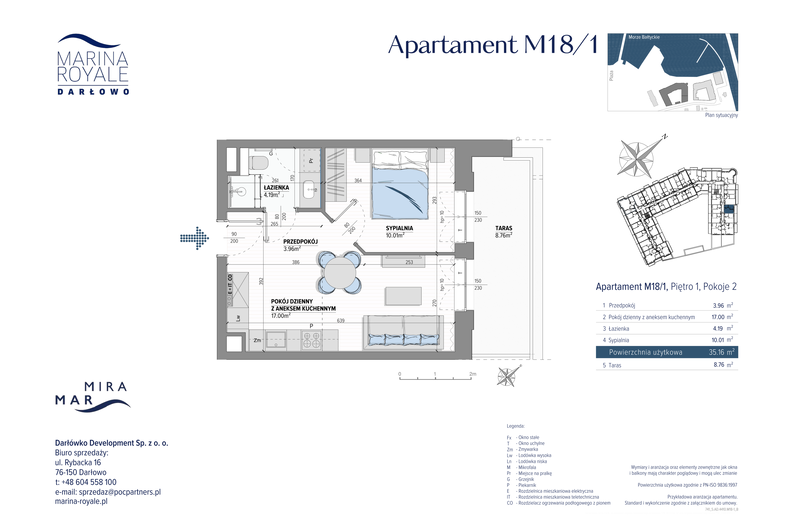 Apartament wakacyjny 35,16 m², piętro 1, oferta nr M18/1