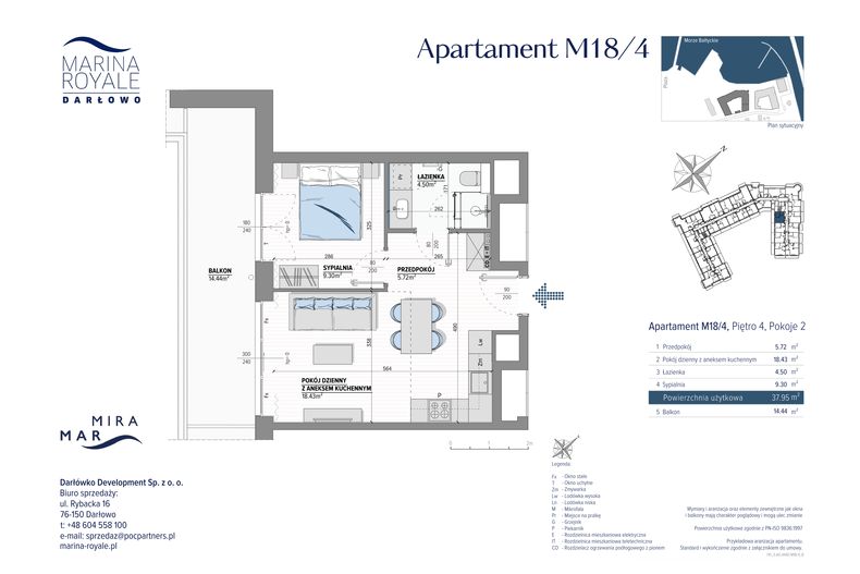 Apartament wakacyjny 37,95 m², piętro 4, oferta nr M18/4