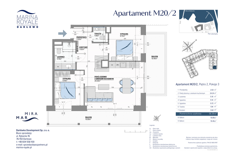 Apartament wakacyjny 56,39 m², piętro 2, oferta nr M20/2
