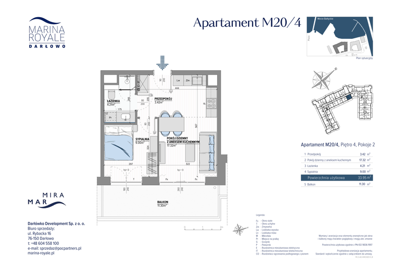 Apartament wakacyjny 33,95 m², piętro 4, oferta nr M20/4
