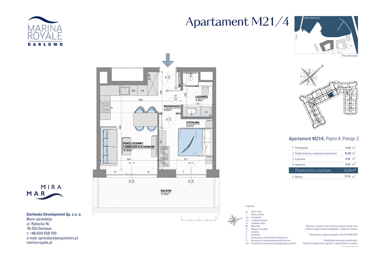 Apartament wakacyjny 33,64 m², piętro 4, oferta nr M21/4