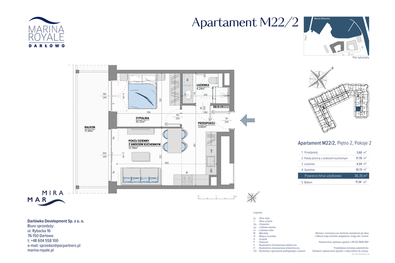 Apartament wakacyjny 36,35 m², piętro 2, oferta nr M22/2