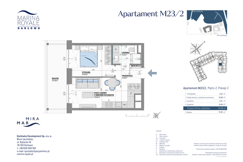 Apartament wakacyjny 34,38 m², piętro 2, oferta nr M23/2