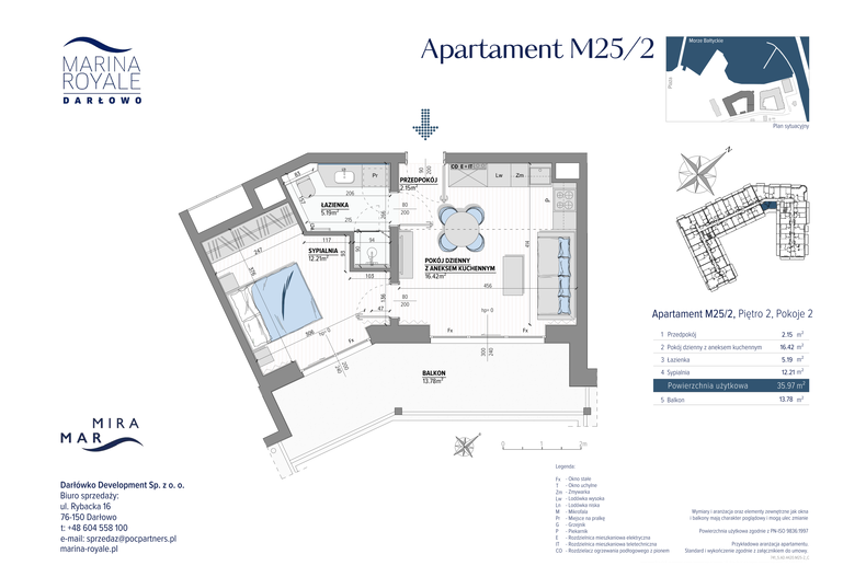 Apartament wakacyjny 35,97 m², piętro 2, oferta nr M25/2