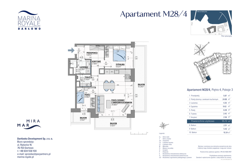 Apartament wakacyjny 55,72 m², piętro 4, oferta nr M28/4