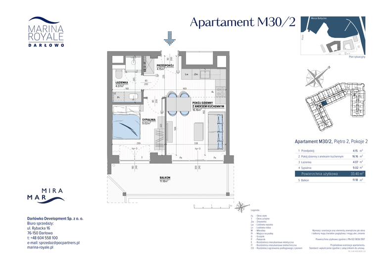 Apartament wakacyjny 33,40 m², piętro 2, oferta nr M30/2