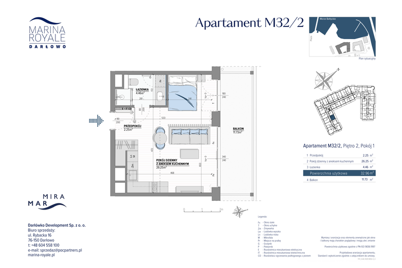 Apartament wakacyjny 32,96 m², piętro 2, oferta nr M32/2