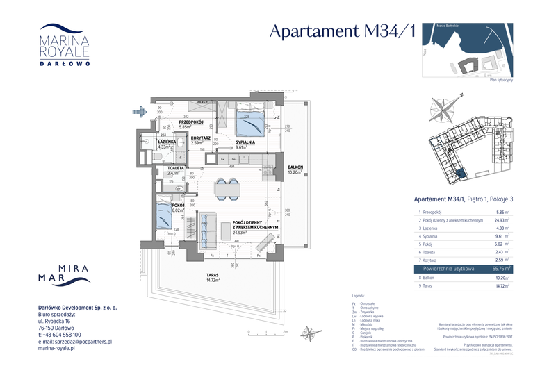 Apartament wakacyjny 55,76 m², piętro 1, oferta nr M34/1
