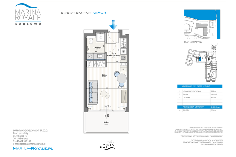 Apartament wakacyjny 26,01 m², piętro 3, oferta nr V25/3