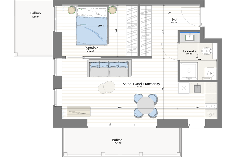 Apartament wakacyjny 43,59 m², piętro 3, oferta nr V18/3