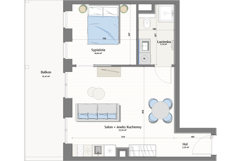 Apartament wakacyjny 41,44 m², piętro 3, oferta nr V19/3