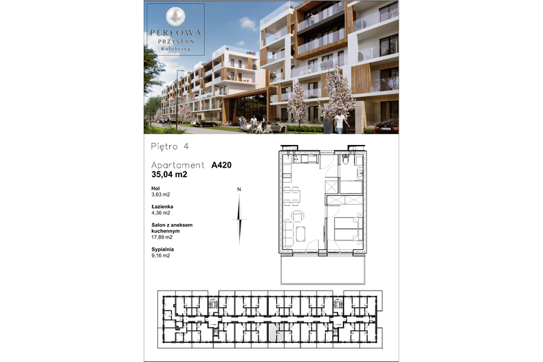 Apartament wakacyjny 35,04 m², piętro 4, oferta nr A.420