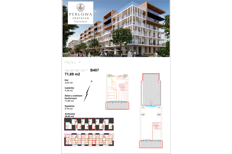 Apartament wakacyjny 71,69 m², piętro 4, oferta nr B.407